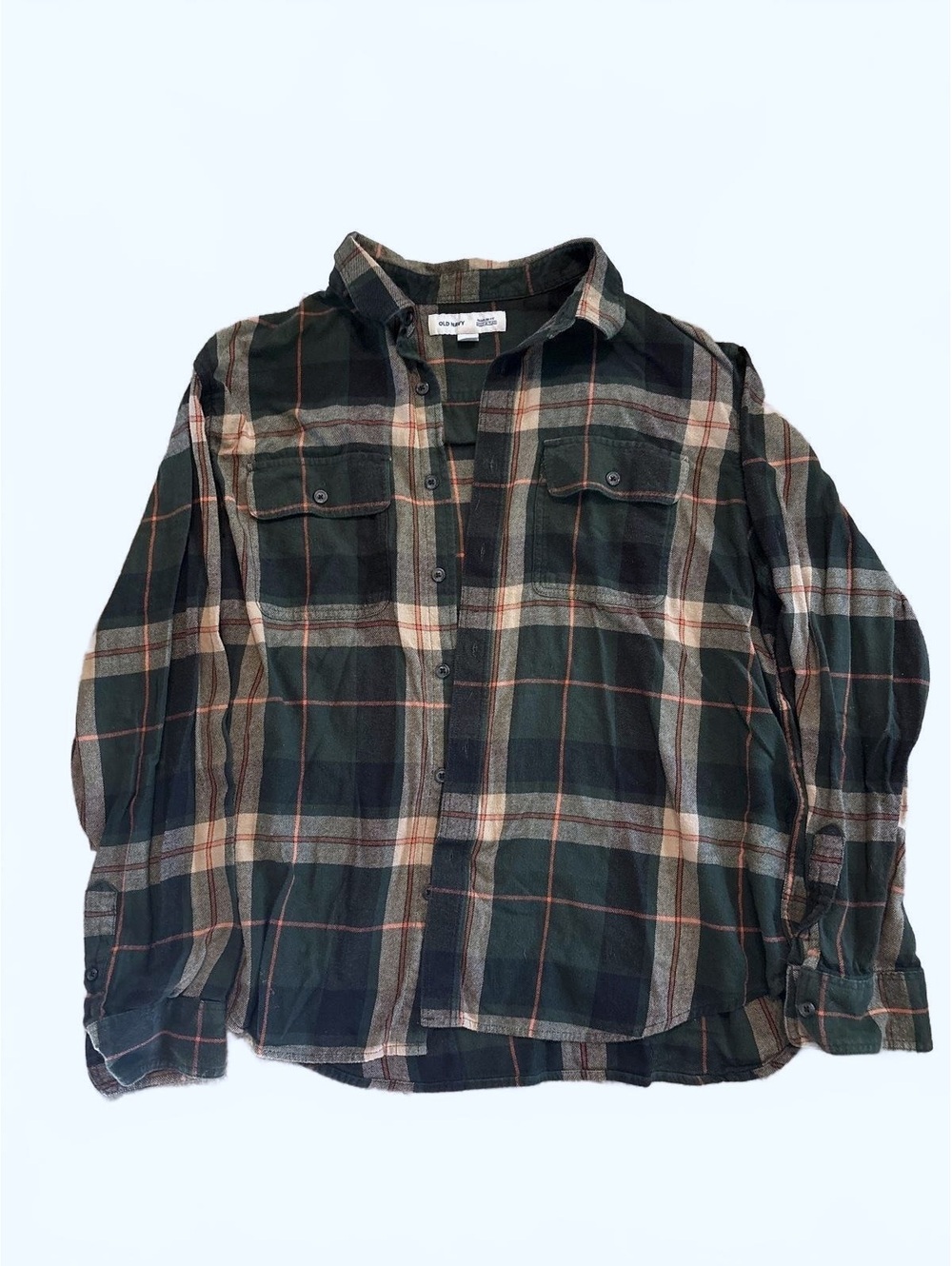 Green Black Orange Flannel - Men’s XL regular fit